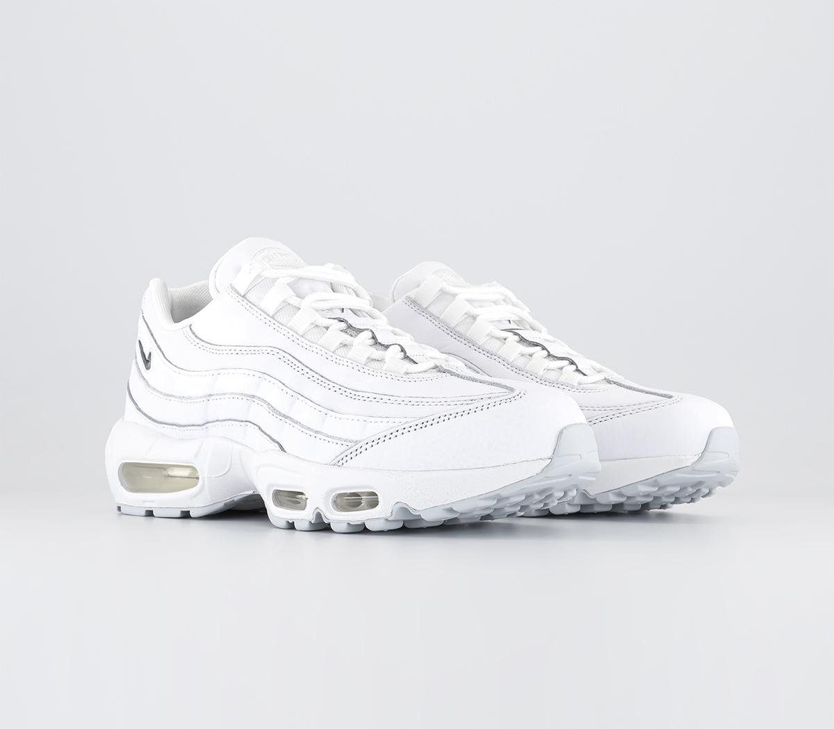 NikeAir Max 95 Trainers White Metallic Silver Summit White Sail Pure Plati