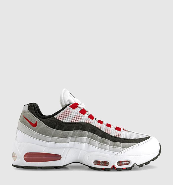 Nike Air Max 95 Trainers White Comet Red Neutral Grey Medium Grey