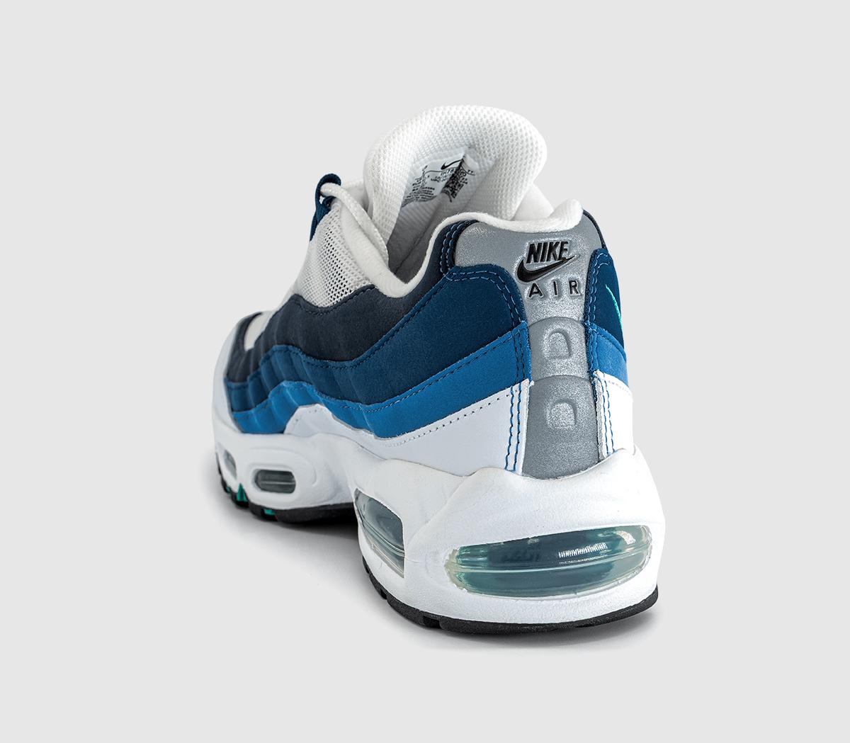 NikeAir Max 95 TrainersWhite Emerald Green Lake Blue