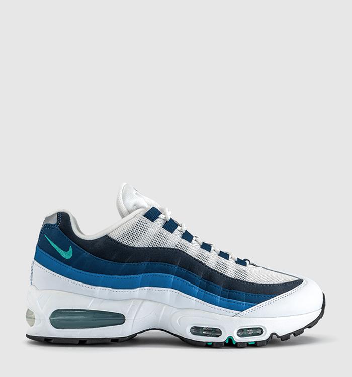 Nike Air Max 95 Trainers White Emerald Green Lake Blue