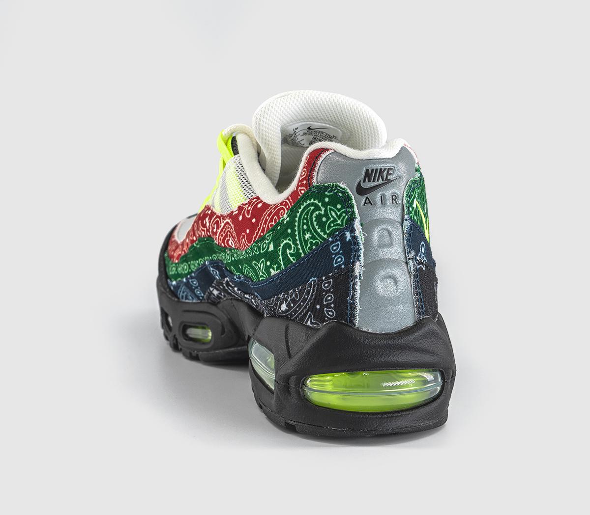 NikeAir Max 95 TrainersSail Volt Univ Red Sport Green Black Midnight Navy