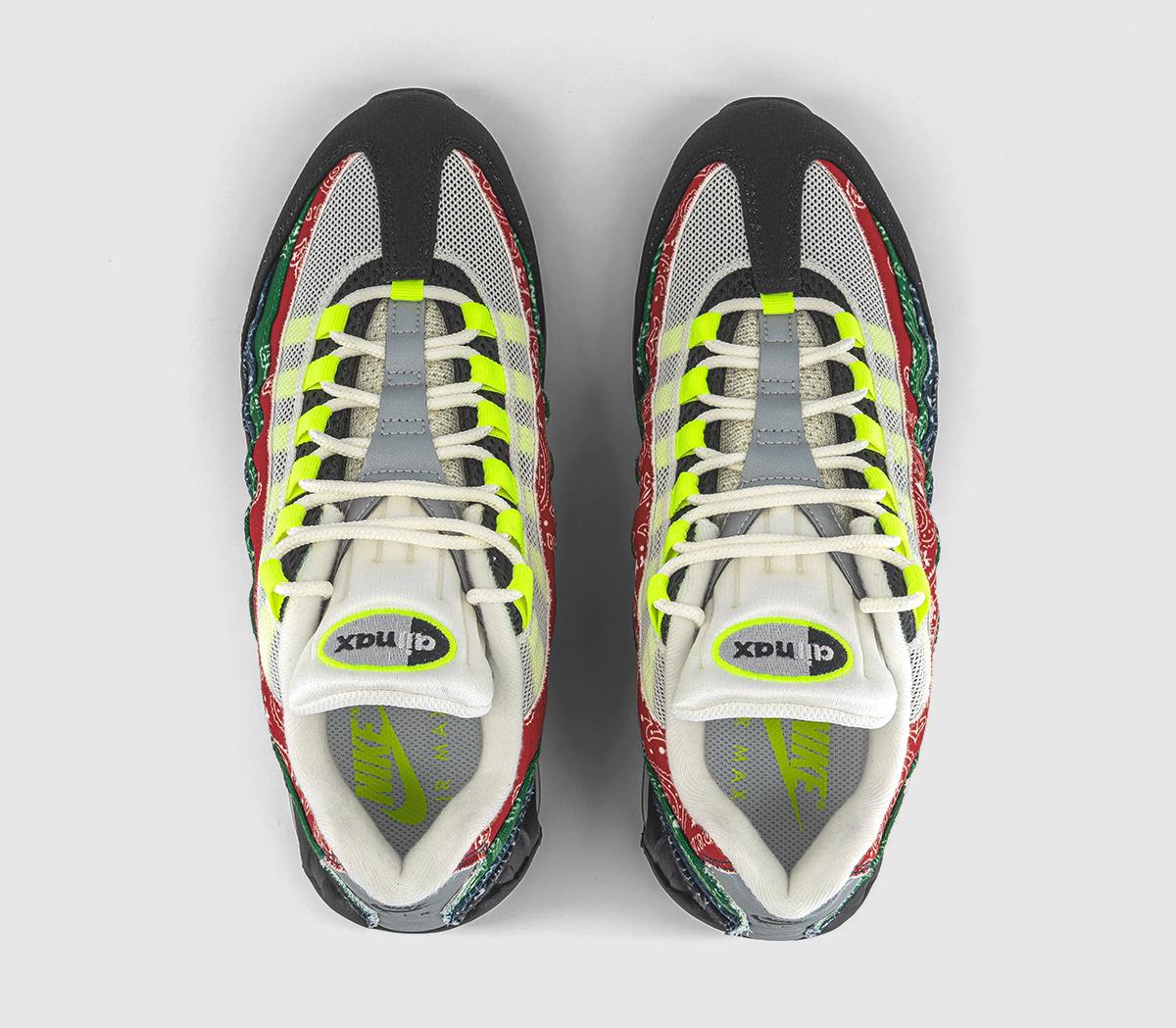 NikeAir Max 95 TrainersSail Volt Univ Red Sport Green Black Midnight Navy