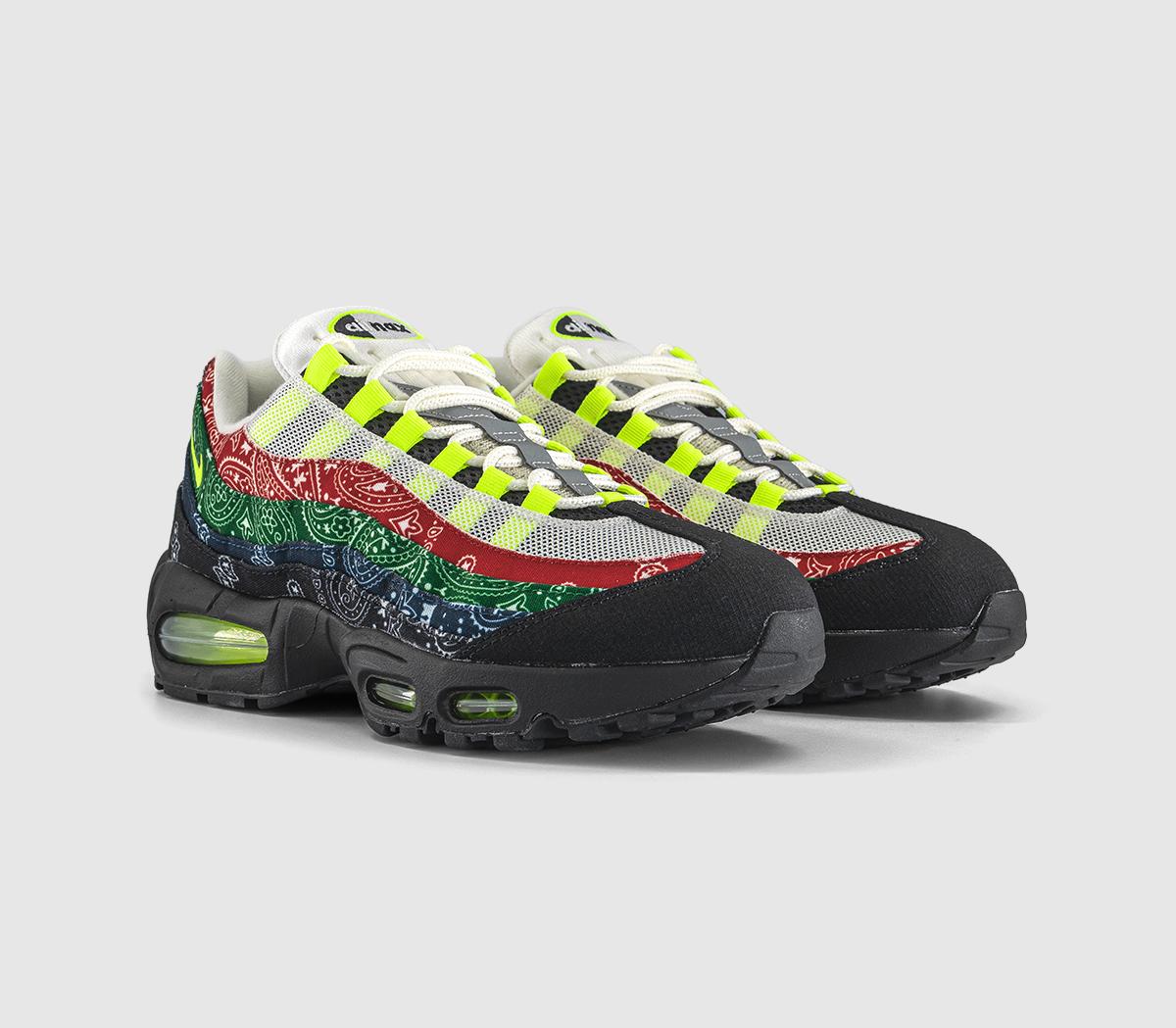NikeAir Max 95 TrainersSail Volt Univ Red Sport Green Black Midnight Navy