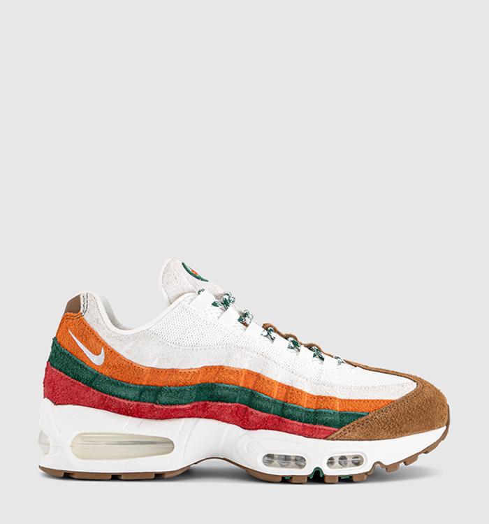 Nike Air Max 95 Sail Metallic Silver Total Orange Sport Green Gym