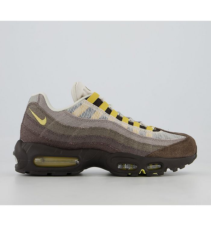 Nike Air Max 95 Trainers Ironstone Celery Cave Stone Olive Grey Enigma Ston Canvas,Grey,Green,Red,White,Black