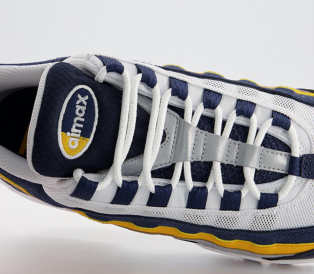 Nike Air Max 95 Trainers Nike Air Max 95 Trainers Navy White Gold Grey Black Reflect Silver