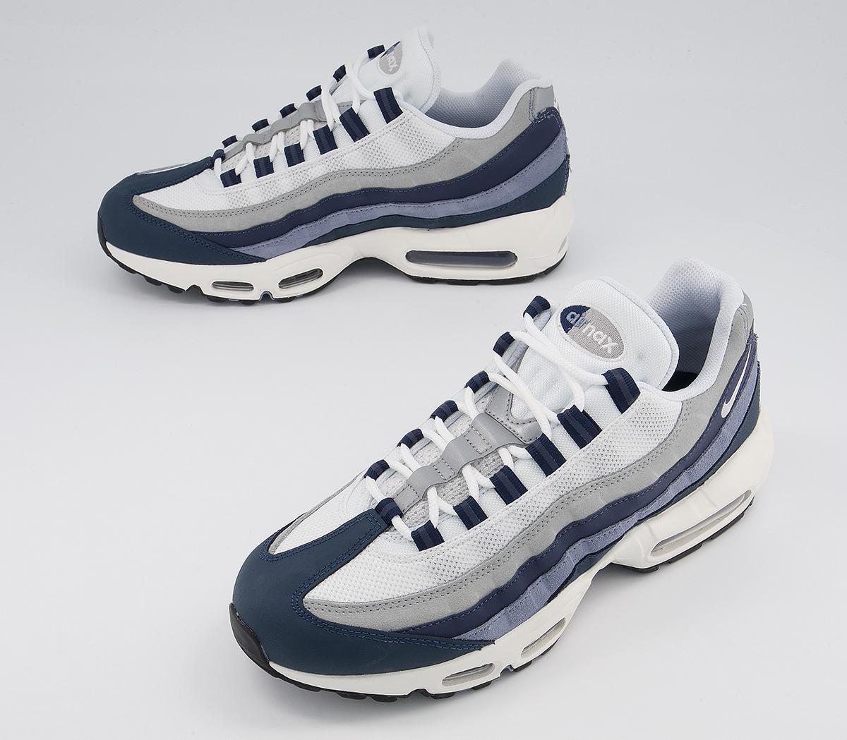 Nike Air Max 95 Trainers Midnight Navy White Sail Armory Navy - Nike ...