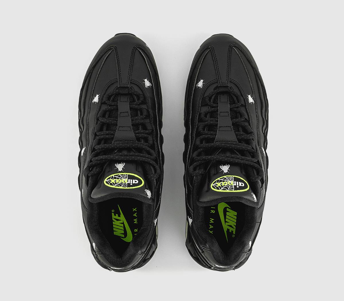 NikeAir Max 95 Halloween TrainersBlack Neon Yellow Black Mtlc Dk Grey