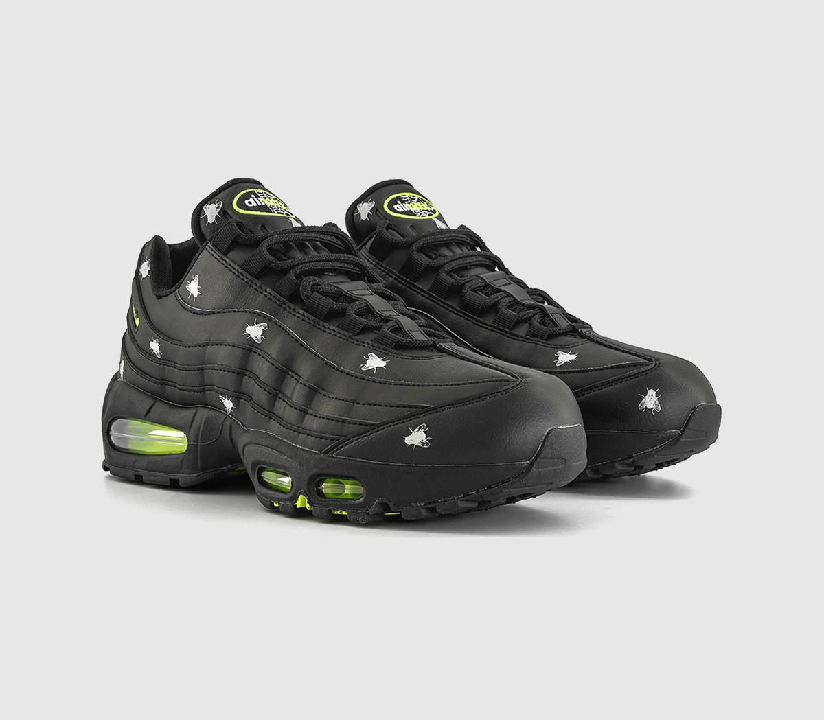 NikeAir Max 95 Halloween TrainersBlack Neon Yellow Black Mtlc Dk Grey