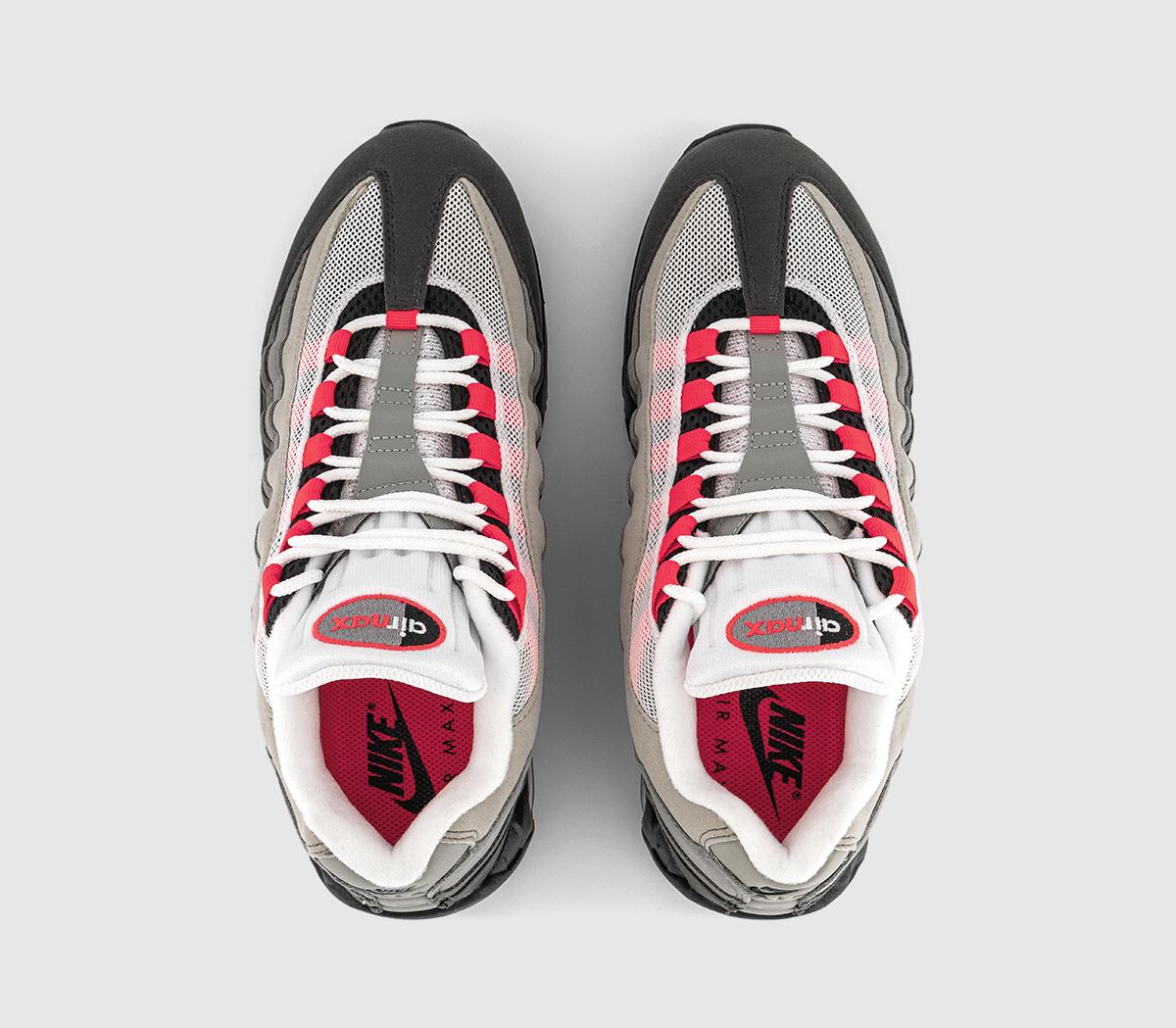 NikeAir Max 95 TrainersBlack Solar Red Medium Ash Dark Pewter Dust Granit