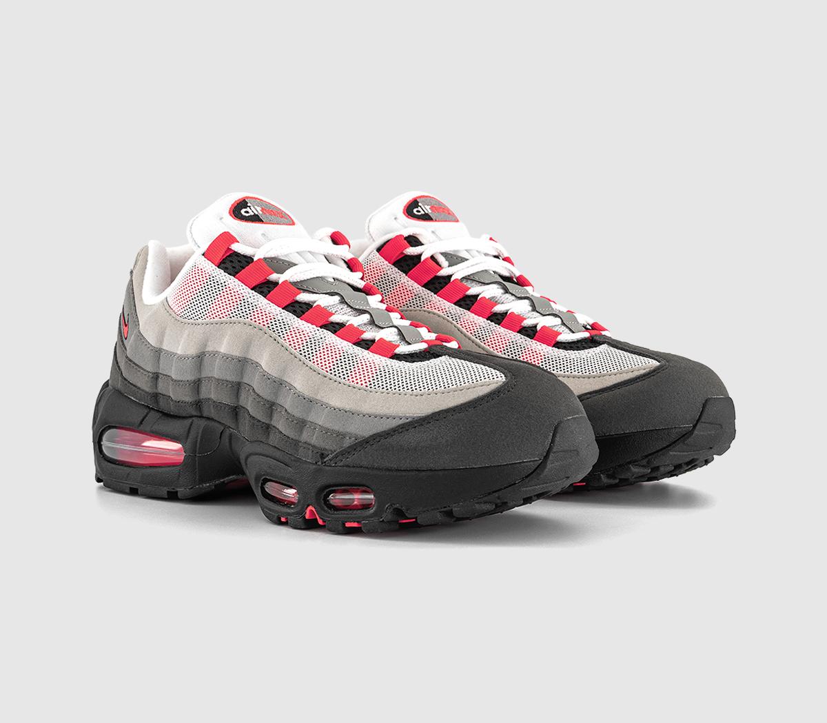 NikeAir Max 95 TrainersBlack Solar Red Medium Ash Dark Pewter Dust Granit