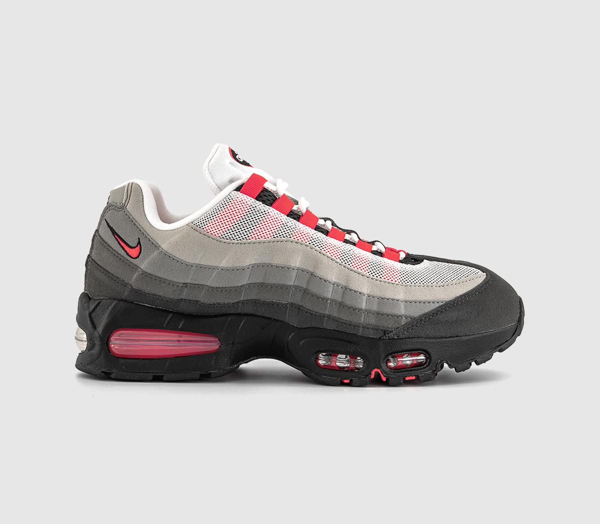 NikeAir Max 95 TrainersBlack Solar Red Medium Ash Dark Pewter Dust Granit