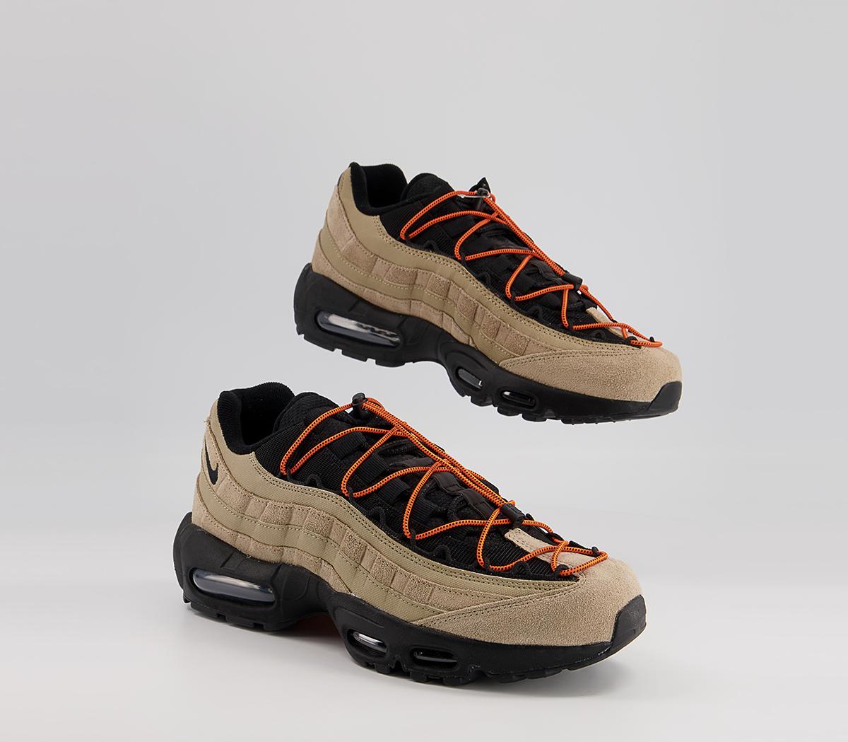 Nike Air Max 95 Trainers Nike Air Max 95 Trainers Khaki Black Total Orange