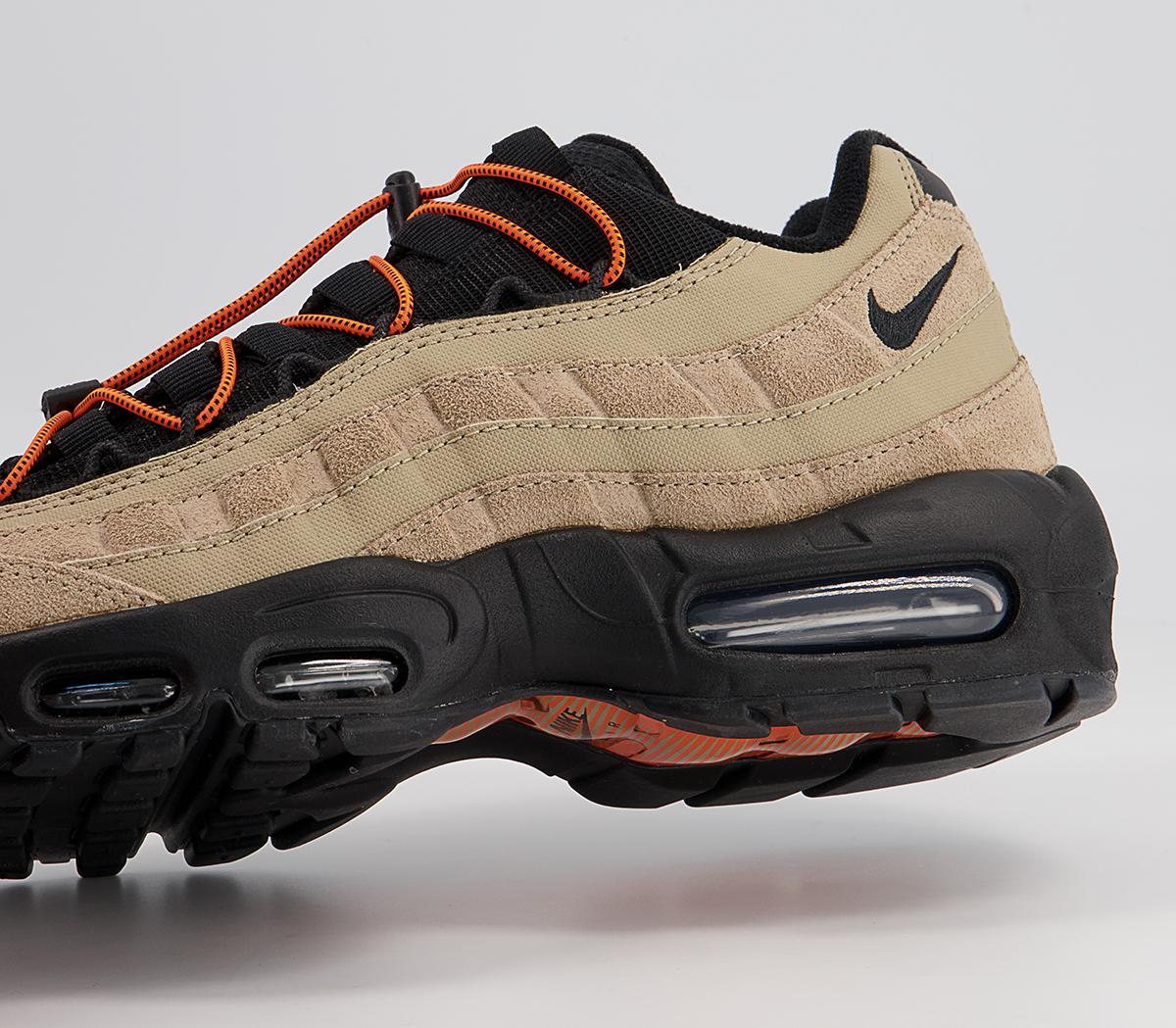 Nike Air Max 95 Trainers Nike Air Max 95 Trainers Khaki Black Total Orange