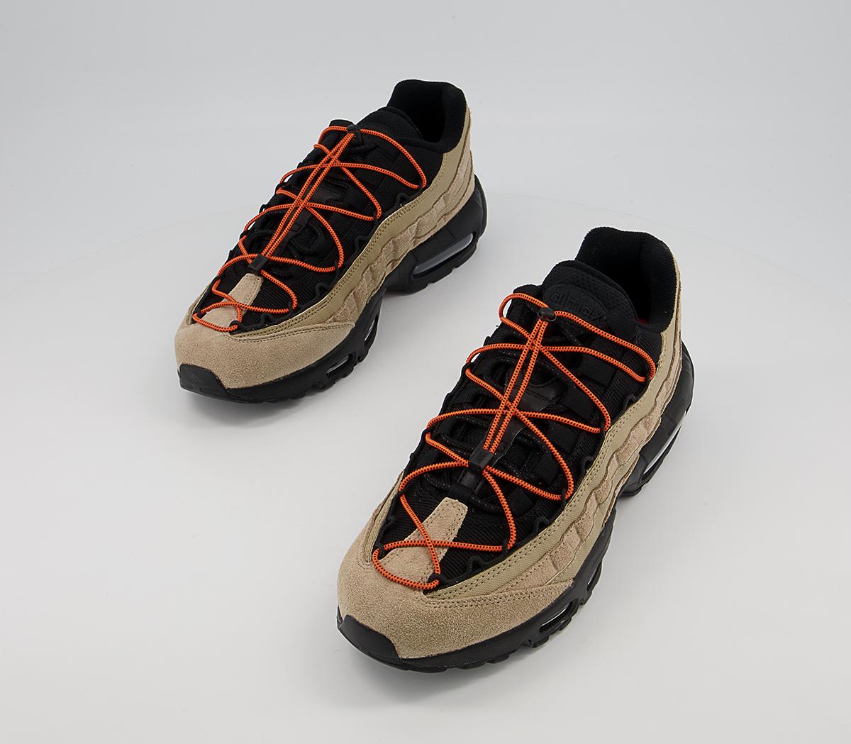 Nike Air Max 95 Trainers Nike Air Max 95 Trainers Khaki Black Total Orange