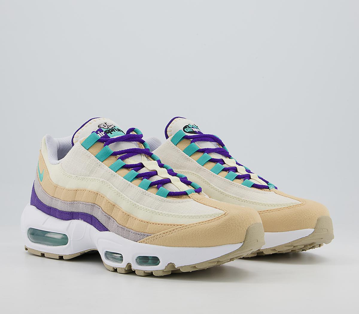 Nike Air Max 95 Trainers Nike Air Max 95 Trainers Sesame Washed Teal Coconut Milk Phantom