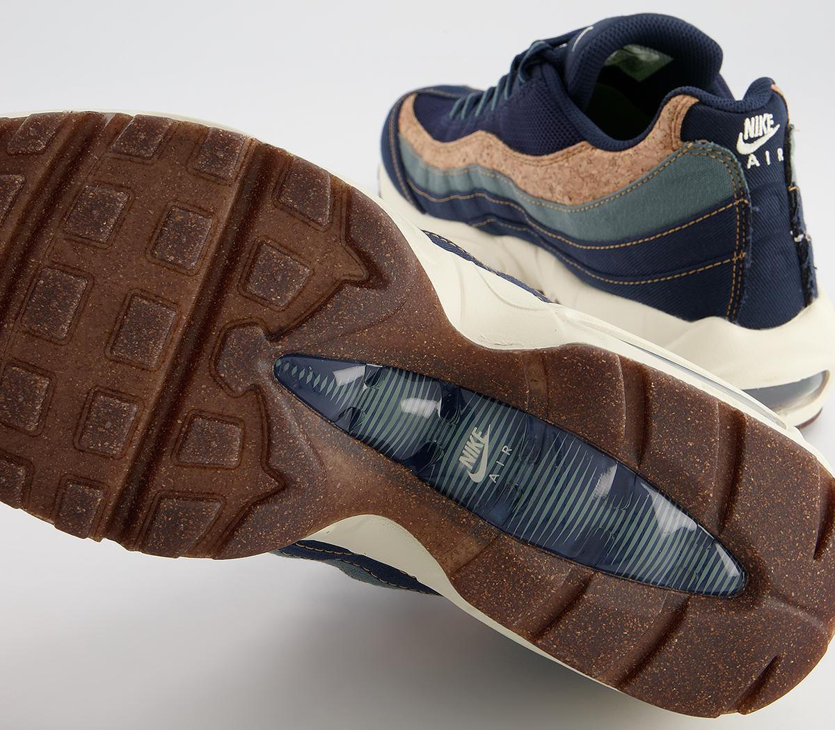 Nike Air Max 95 Trainers Nike Air Max 95 Trainers Se Mtz2 Obsidian Wheat Thunder Blue Hasta Coconut