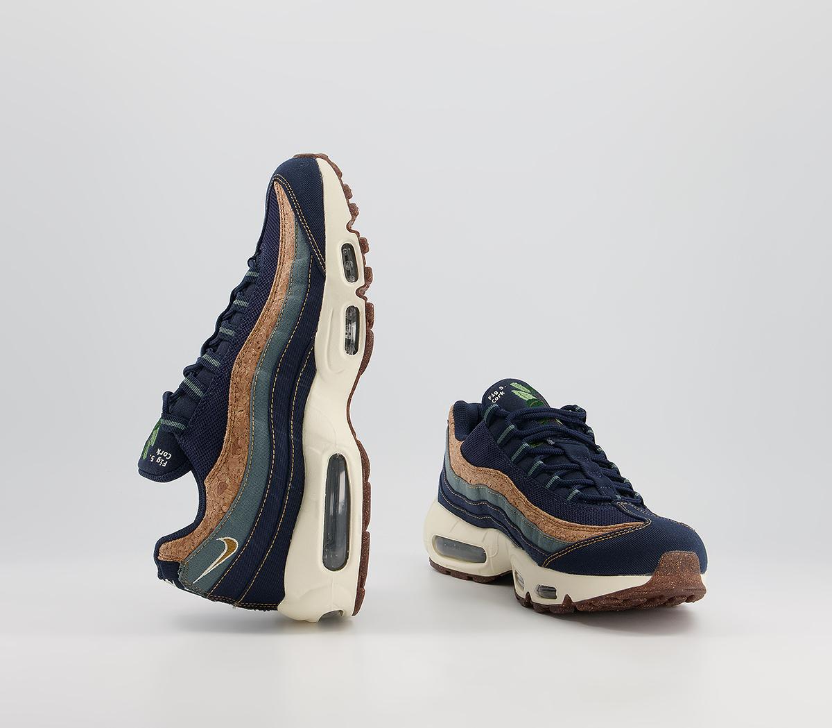 Nike Air Max 95 Trainers Nike Air Max 95 Trainers Se Mtz2 Obsidian Wheat Thunder Blue Hasta Coconut
