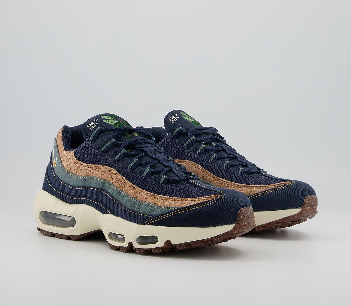 Nike Air Max 95 Trainers Nike Air Max 95 Trainers Se Mtz2 Obsidian Wheat Thunder Blue Hasta Coconut