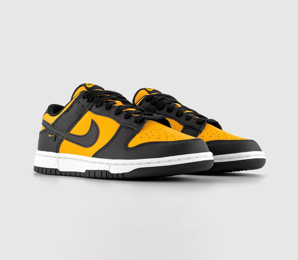 Nike Dunk Low Trainers Black Universal Gold White, 12