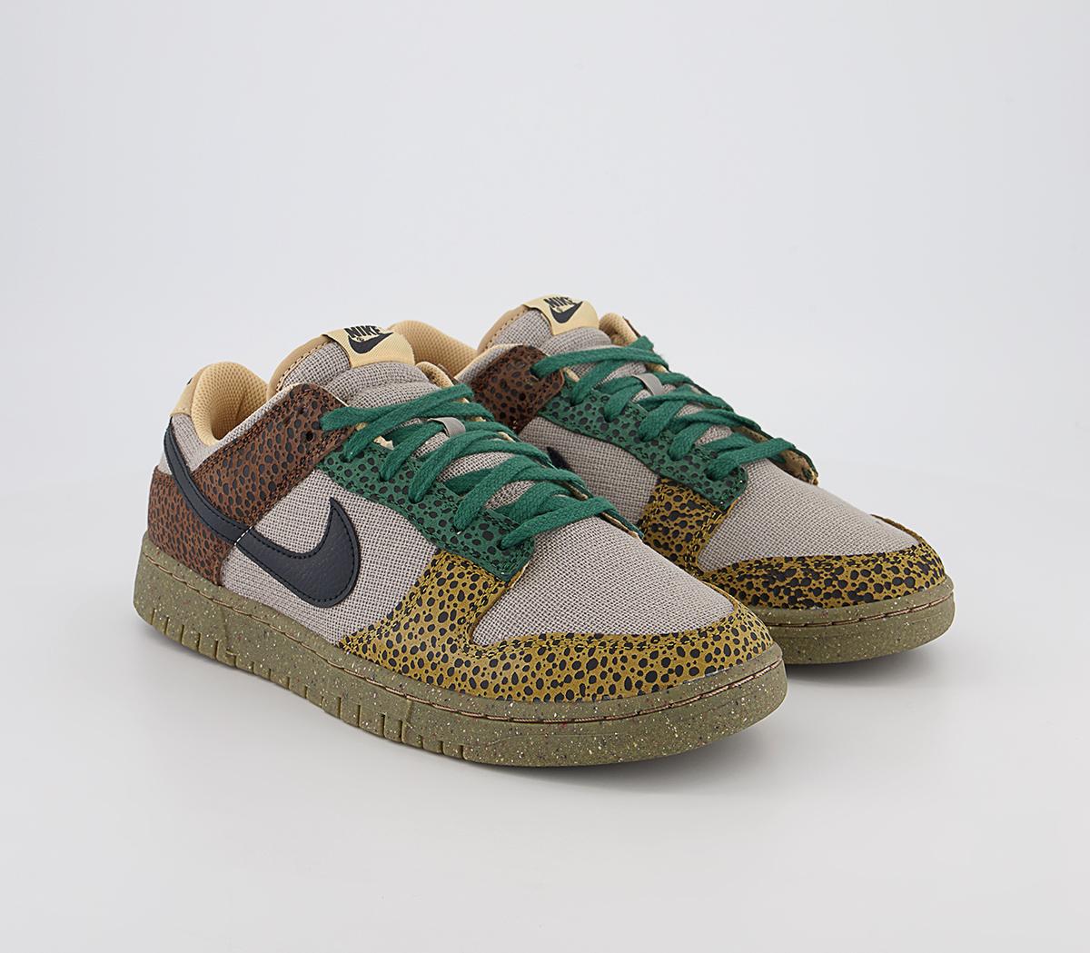 Nike Dunk Low Trainers Nike Dunk Low Trainers Cacao Wow Off Noir Gorge Green Golden Moss Gum Li