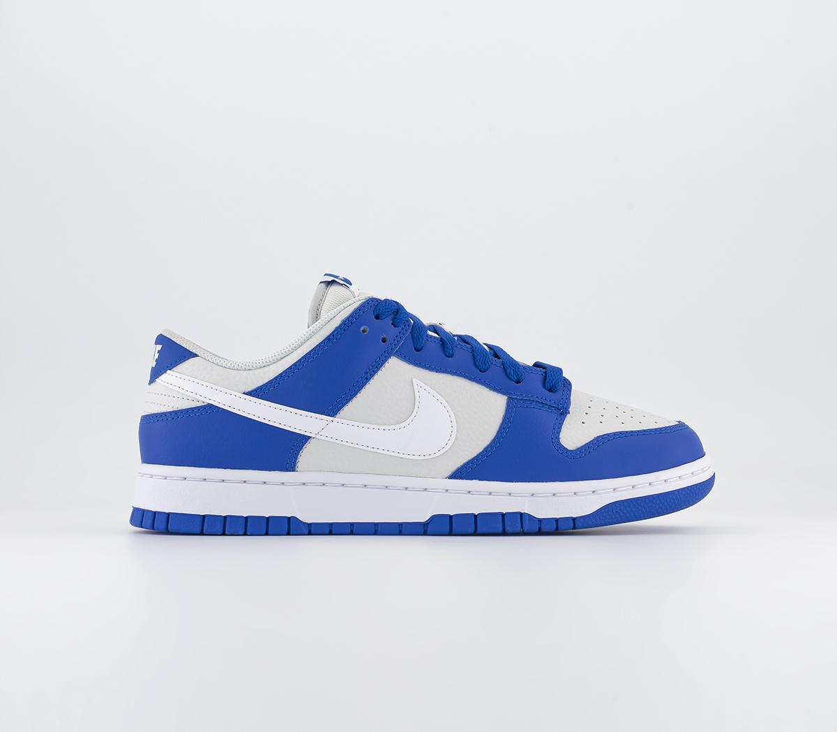 Nike Dunk Low Trainers Photon Dust White Racer Blue - Men's Trainers