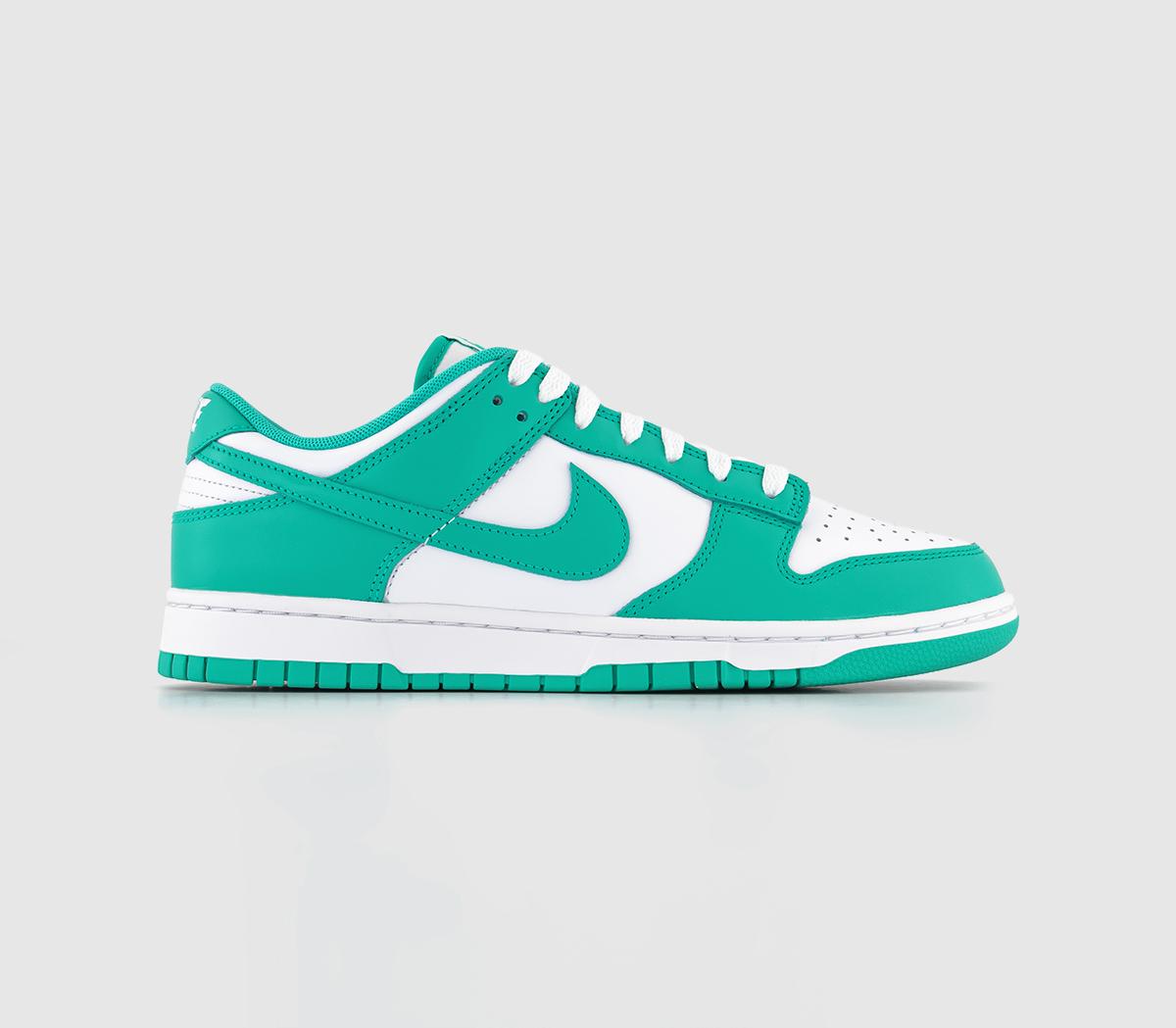 Nike Dunk Low Trainers White Clear Jade White Leather, 10.5