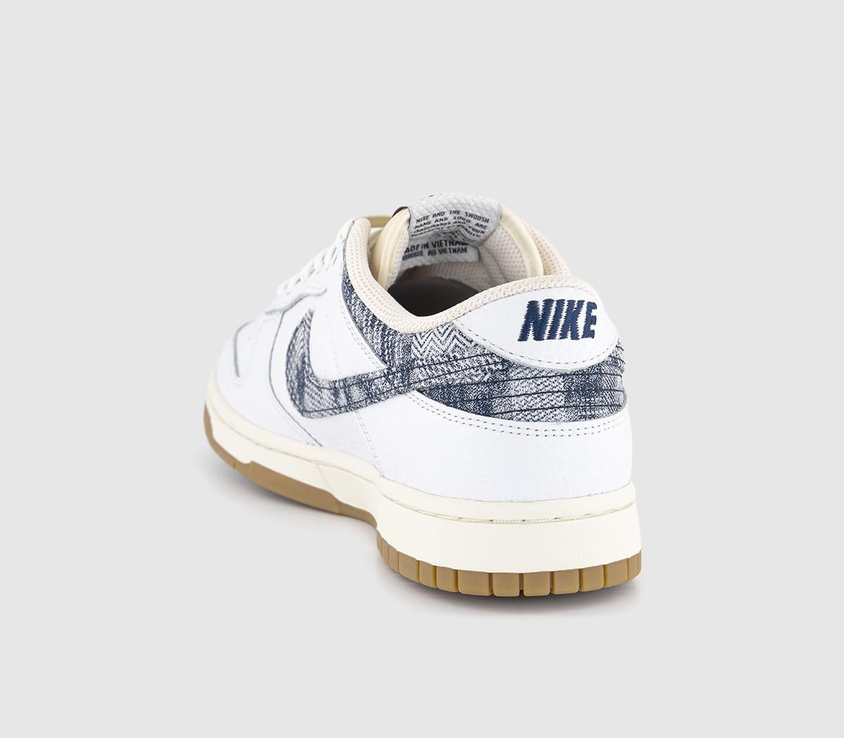 NikeDunk Low TrainersWhite Midnight Navy Gym Red Sail