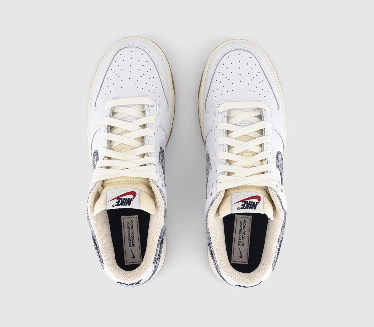 NikeDunk Low TrainersWhite Midnight Navy Gym Red Sail