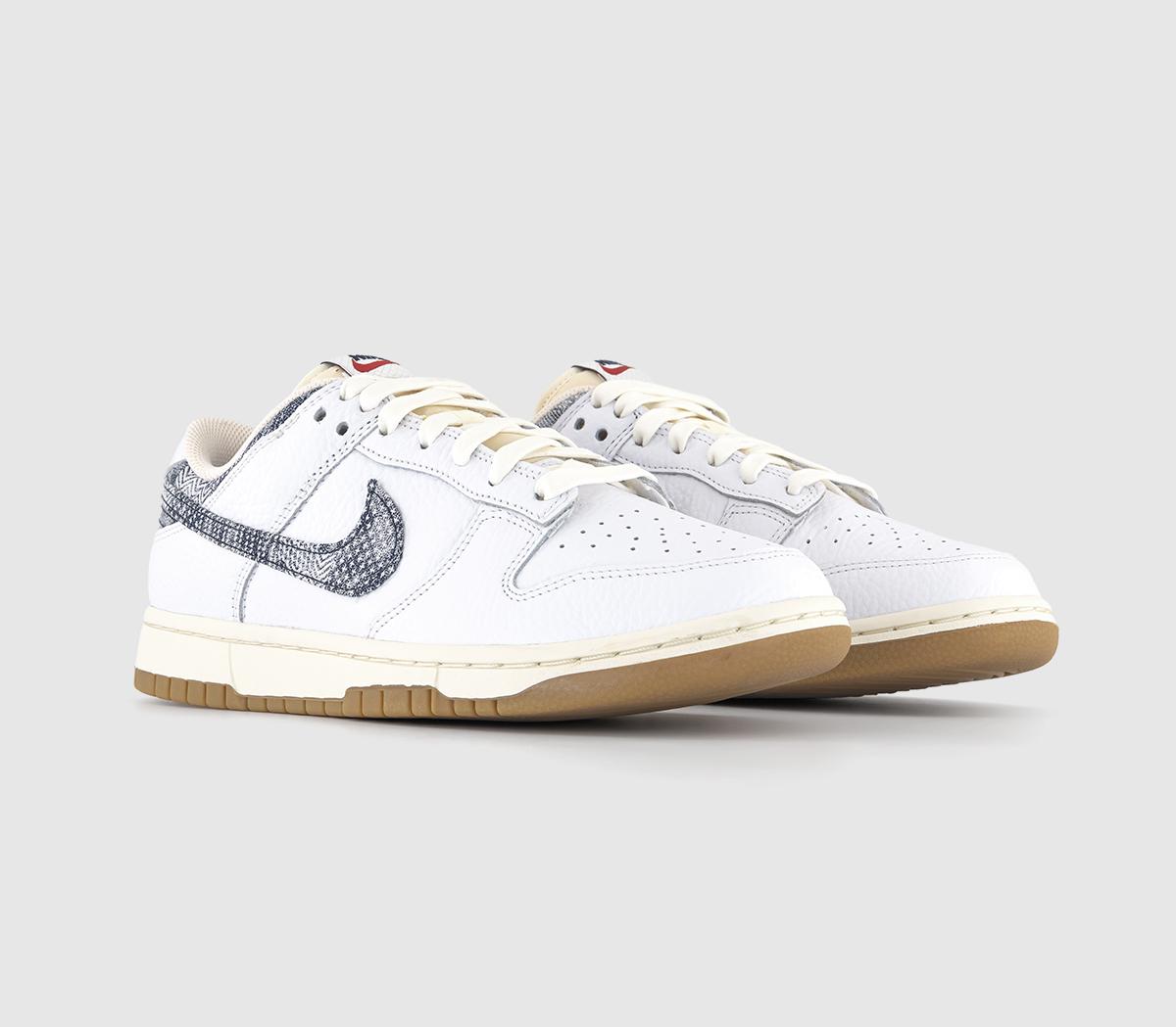 NikeDunk Low TrainersWhite Midnight Navy Gym Red Sail