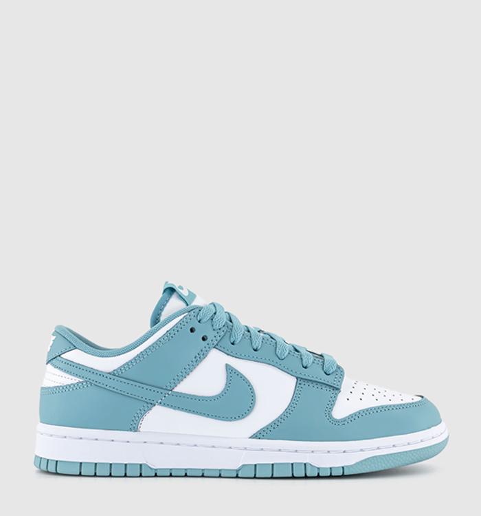 Nike Dunk Low Trainers White Denim Turquoise