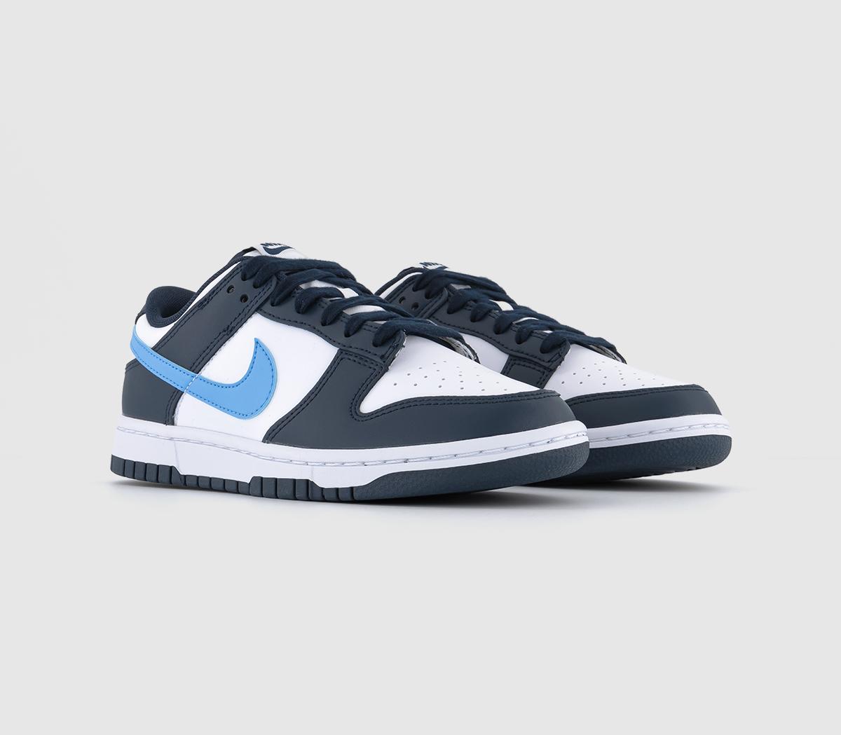 Nike Womens Dunk Low Trainers Navy Baby Blue, 4.5
