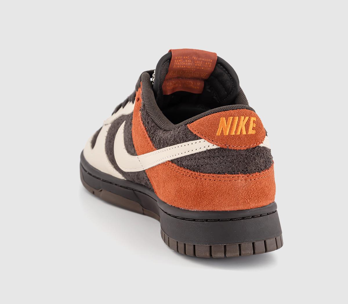 Nike Dunk Low Trainers Velvet Brown Sanddrift Rugged Orange Campfire