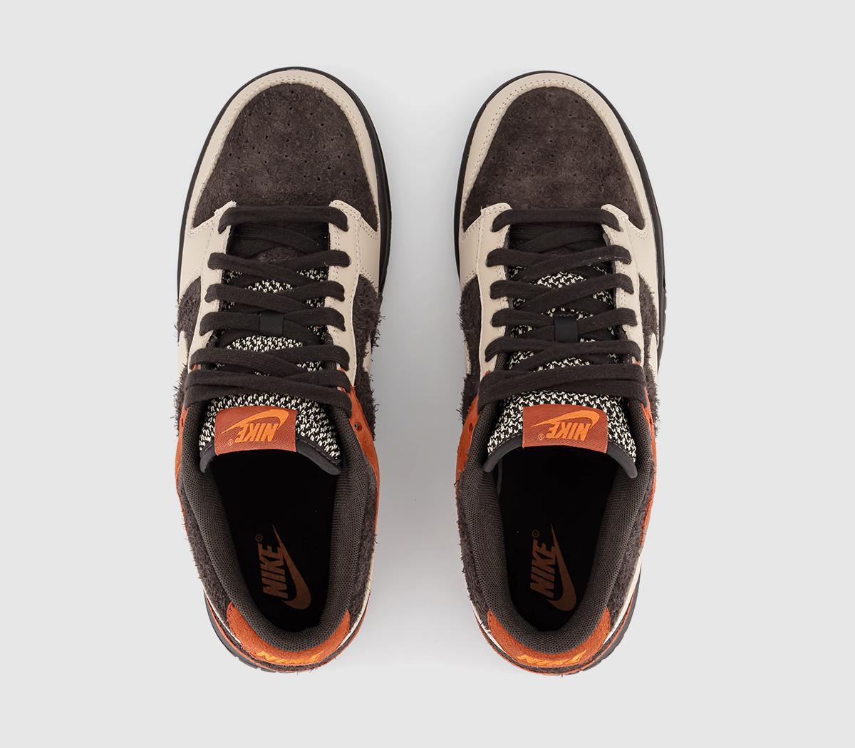 NikeDunk Low Trainers Velvet Brown Sanddrift Rugged Orange Campfire Oran