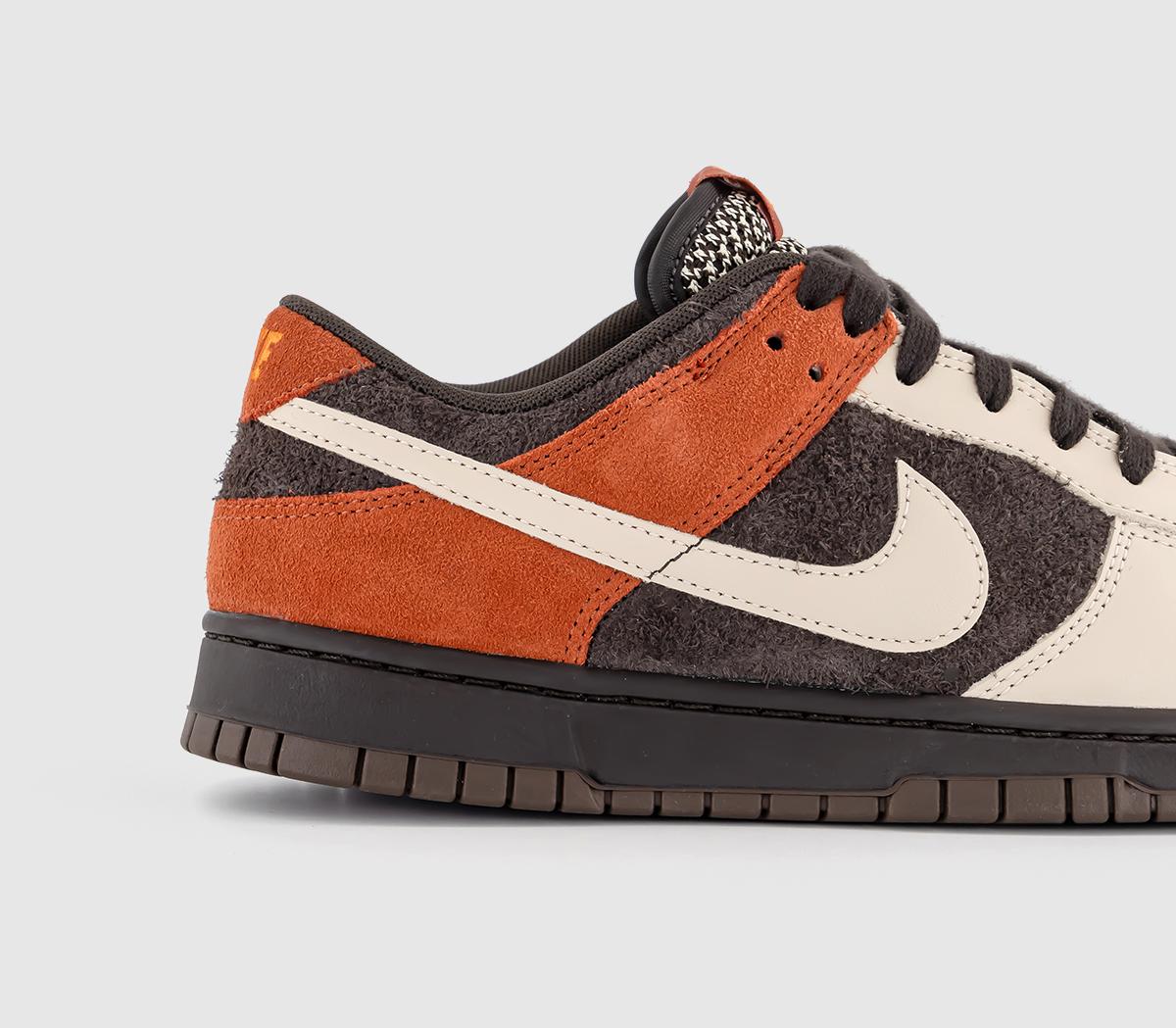 NikeDunk Low Trainers Velvet Brown Sanddrift Rugged Orange Campfire Oran