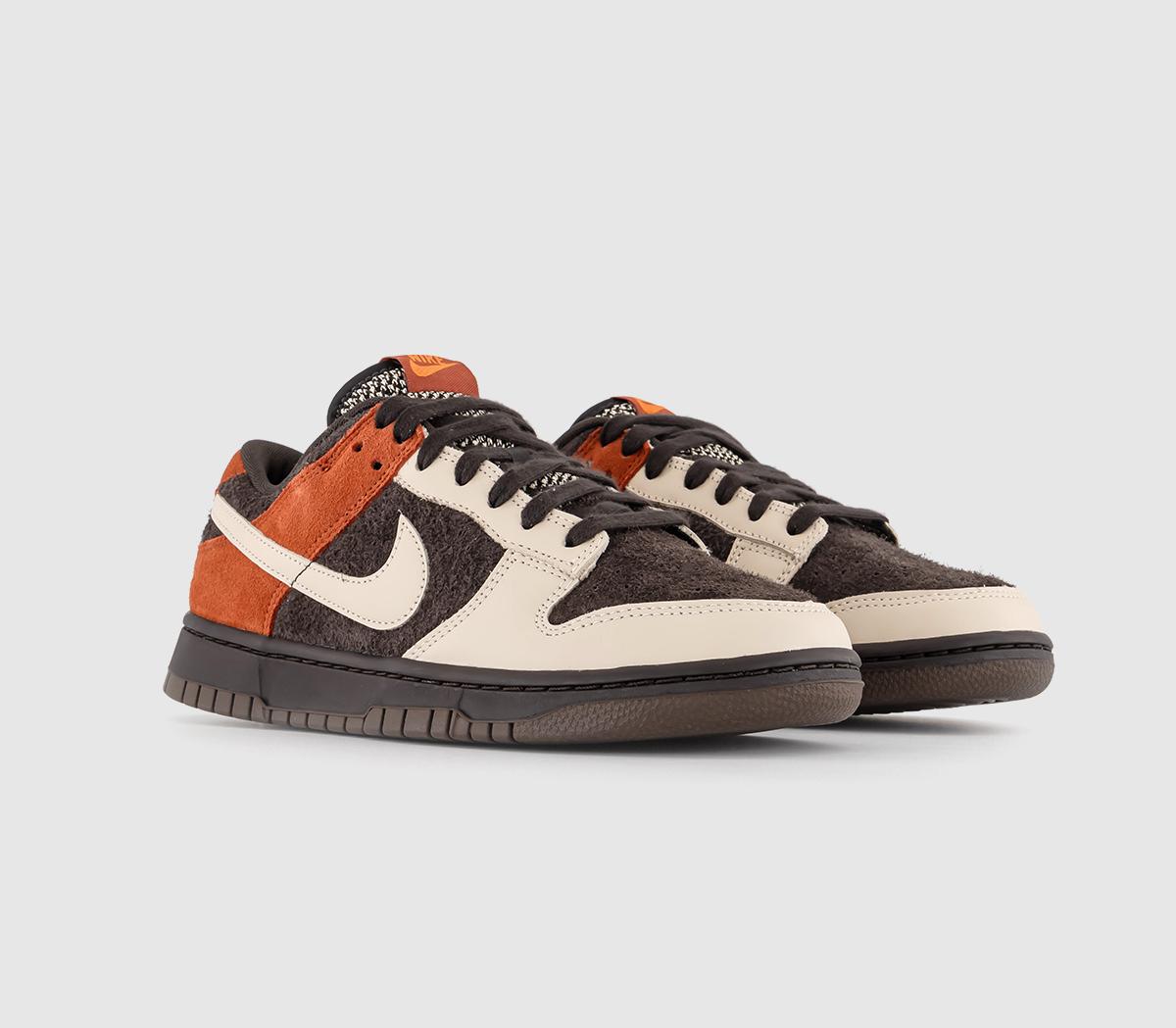 NikeDunk Low Trainers Velvet Brown Sanddrift Rugged Orange Campfire Oran