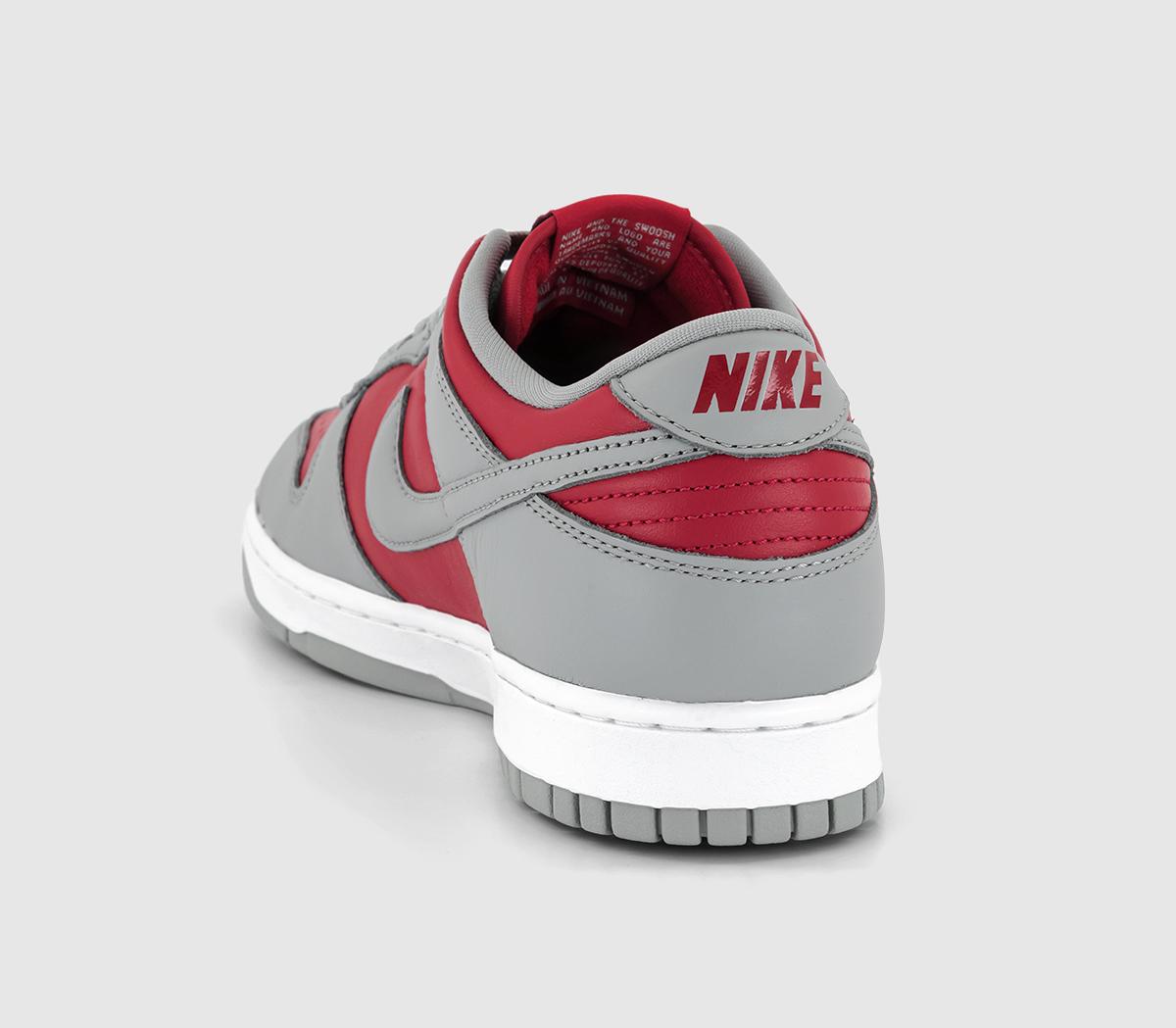 nike dunks red grey