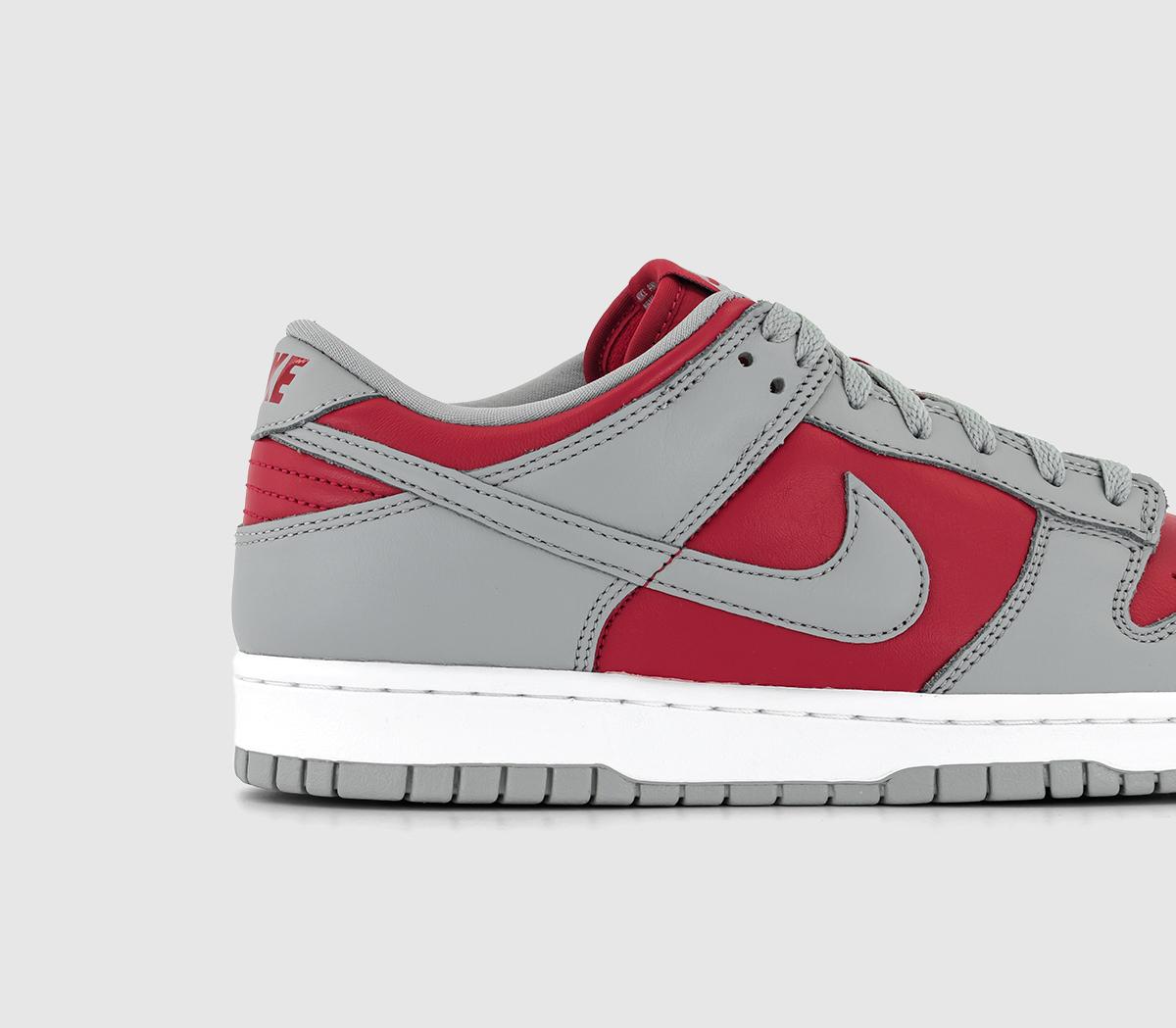 nike dunk low grey red