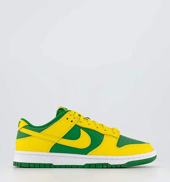 Nike Dunk Low Trainers Apple Green Yellow Strike White