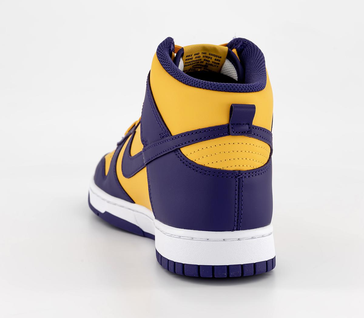 nike dunk high purple white