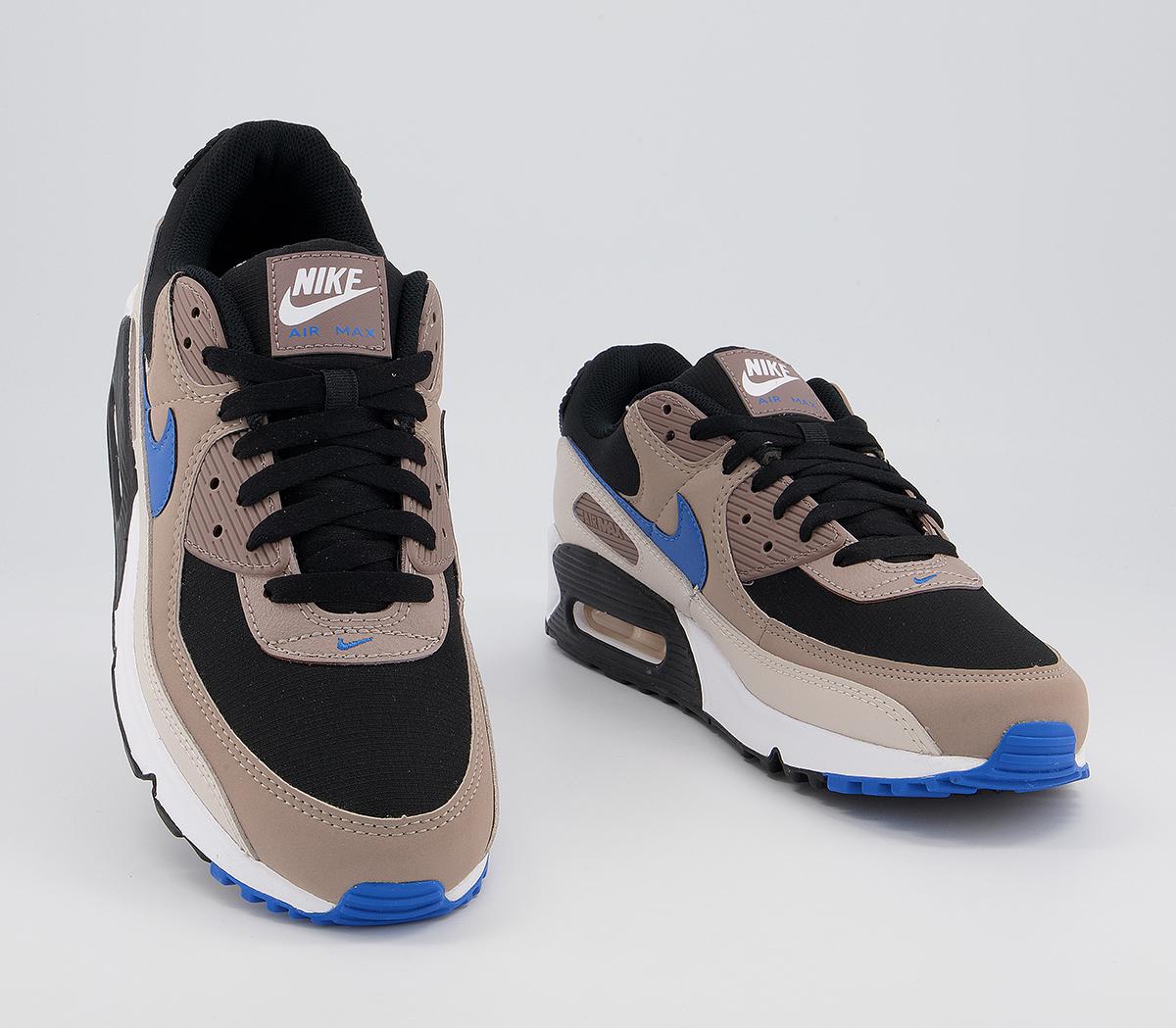 Nike Air Max 90 Trainers Nike Air Max 90 Trainers Black Blue Slate Taupe Haze Malt Desert Sand White