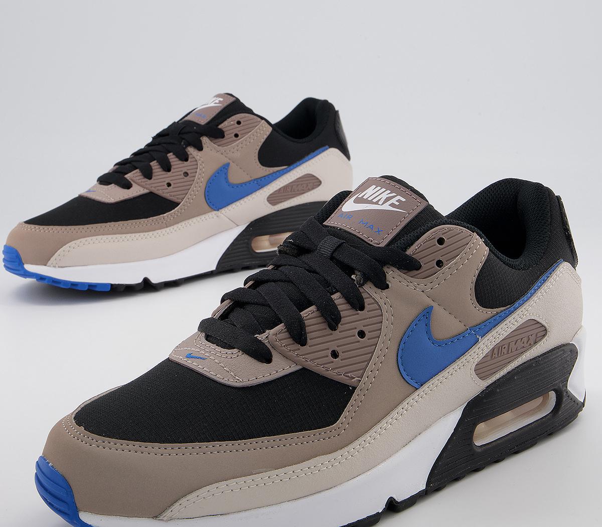 Nike Air Max 90 Trainers Nike Air Max 90 Trainers Black Blue Slate Taupe Haze Malt Desert Sand White