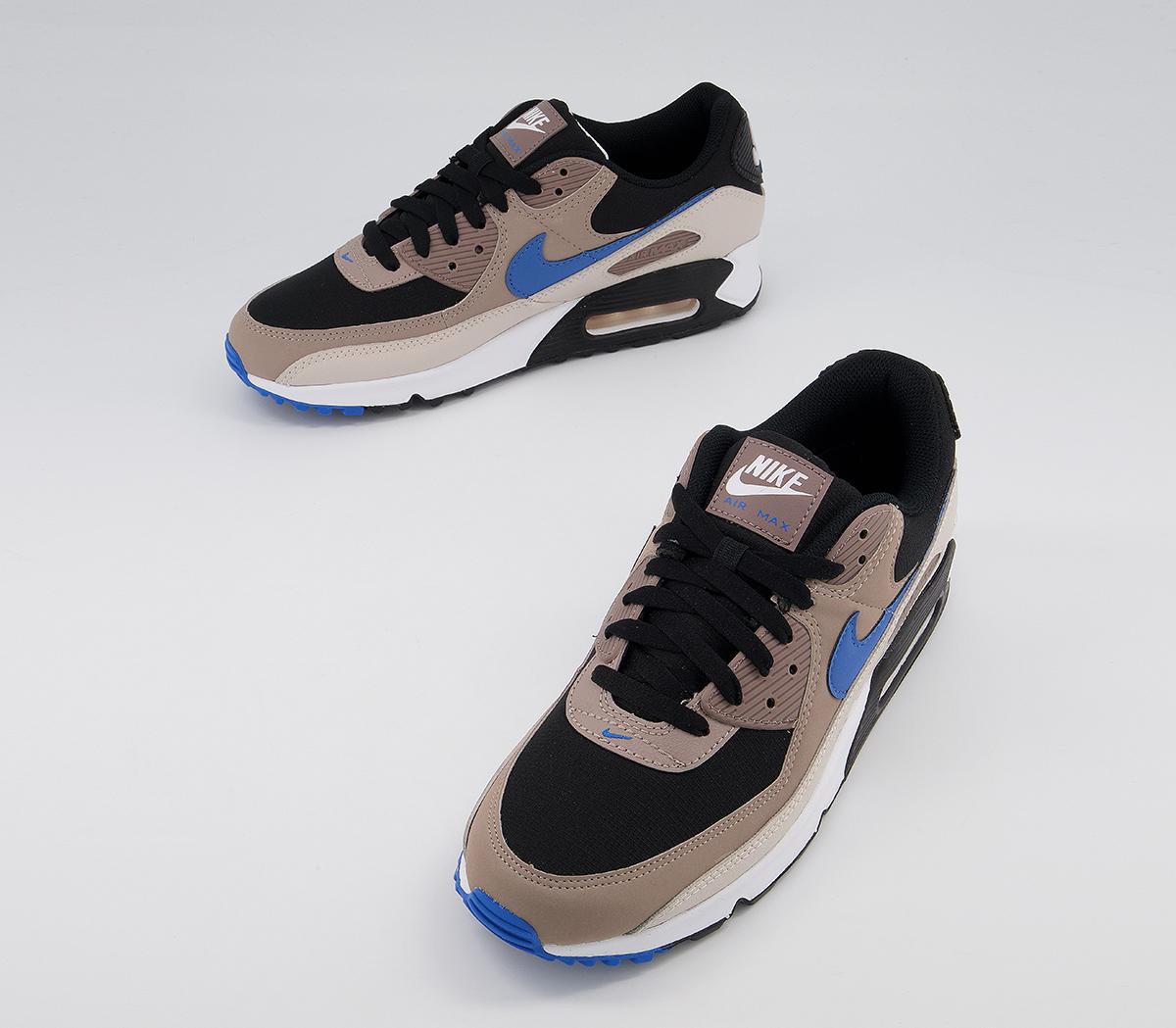 Nike Air Max 90 Trainers Nike Air Max 90 Trainers Black Blue Slate Taupe Haze Malt Desert Sand White