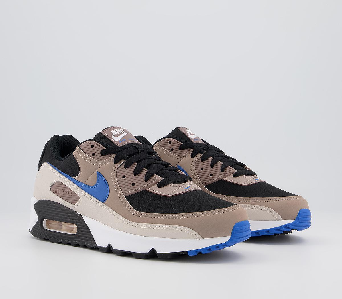 Nike Air Max 90 Trainers Nike Air Max 90 Trainers Black Blue Slate Taupe Haze Malt Desert Sand White