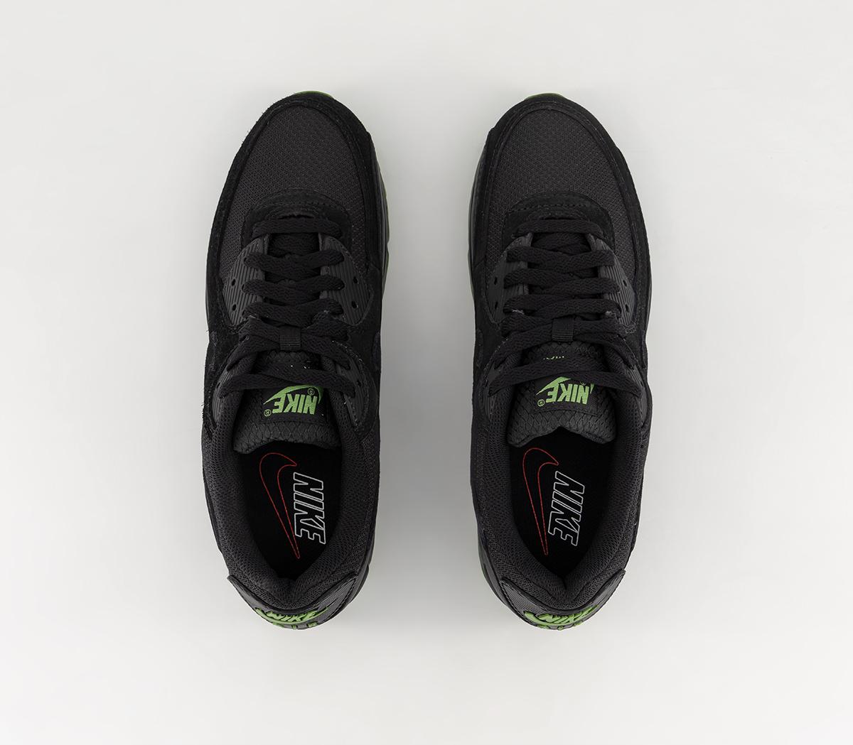 NikeAir Max 90 Trainers Black Black Chlorophyll