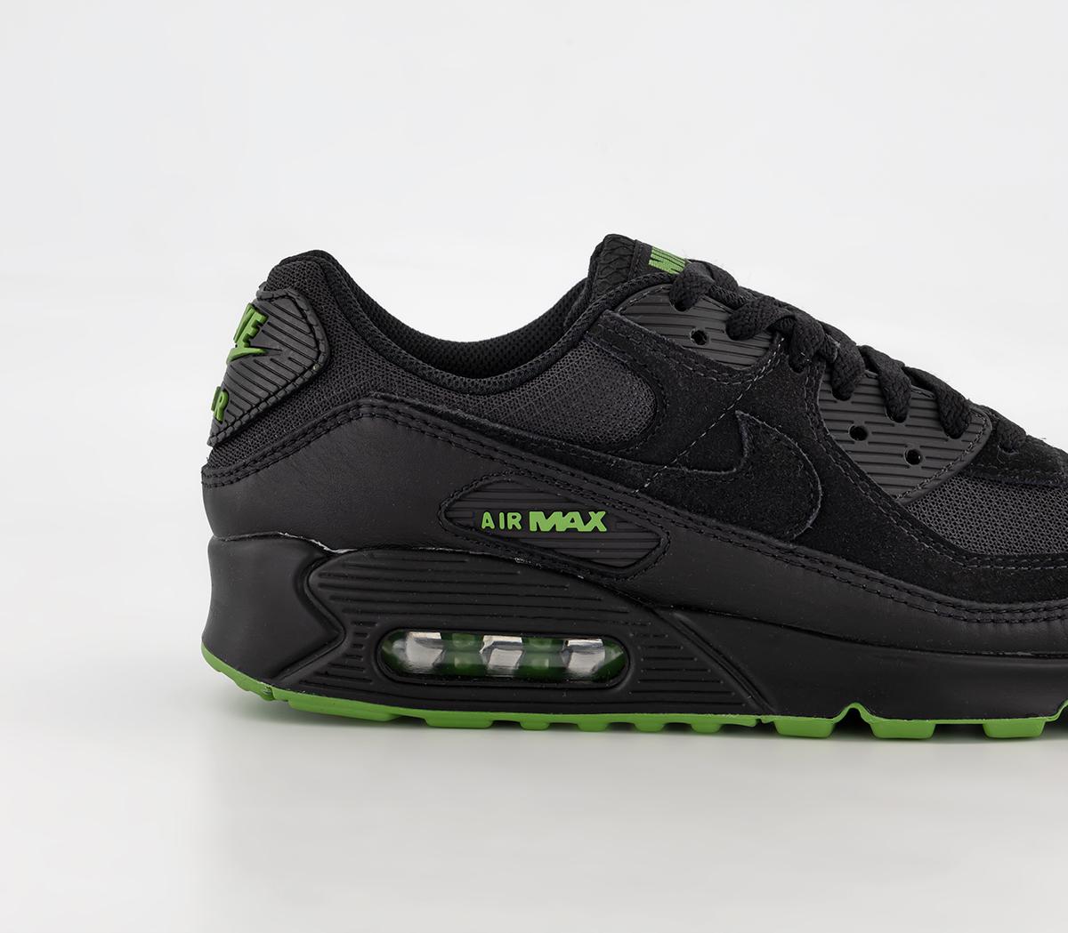 Nike Air Max 90 Trainers Black Black Chlorophyll Men's Trainers