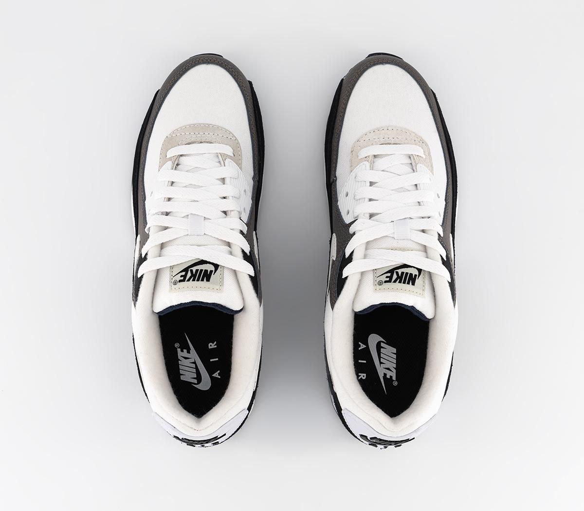 Nike Air Max 90 Trainers Flat Pewter White Black Obsidian - Men's