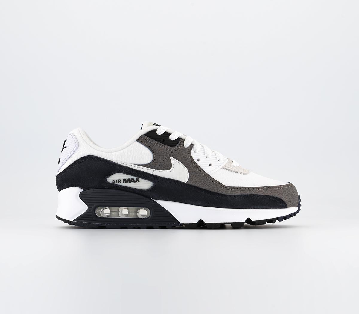 Nike Air Max 90 Trainers Flat Pewter White Black Obsidian - Men's Trainers