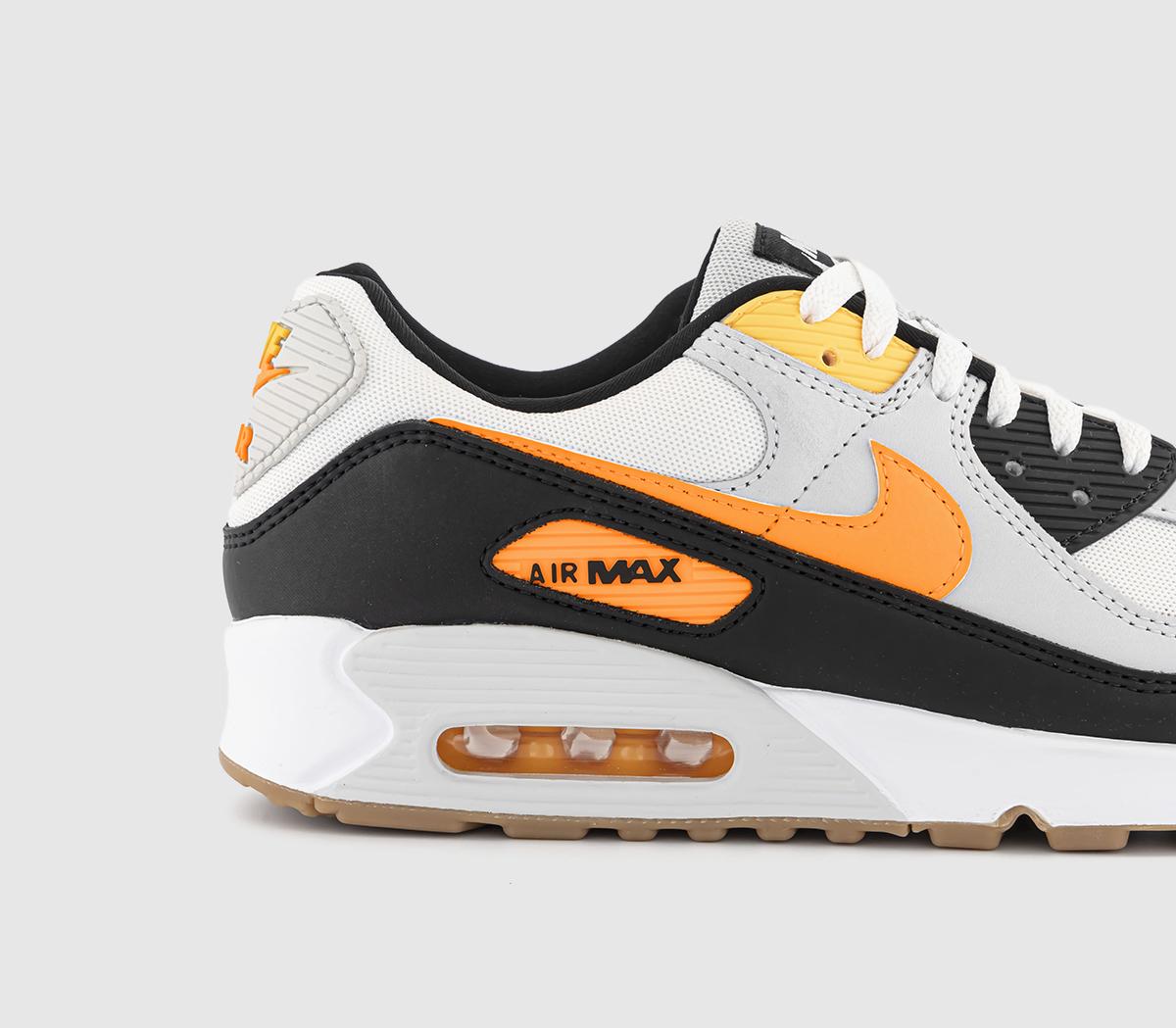 NikeAir Max 90 Trainers NikeAir Max 90 TrainersWhite Laser Orange Photon Dust Black
