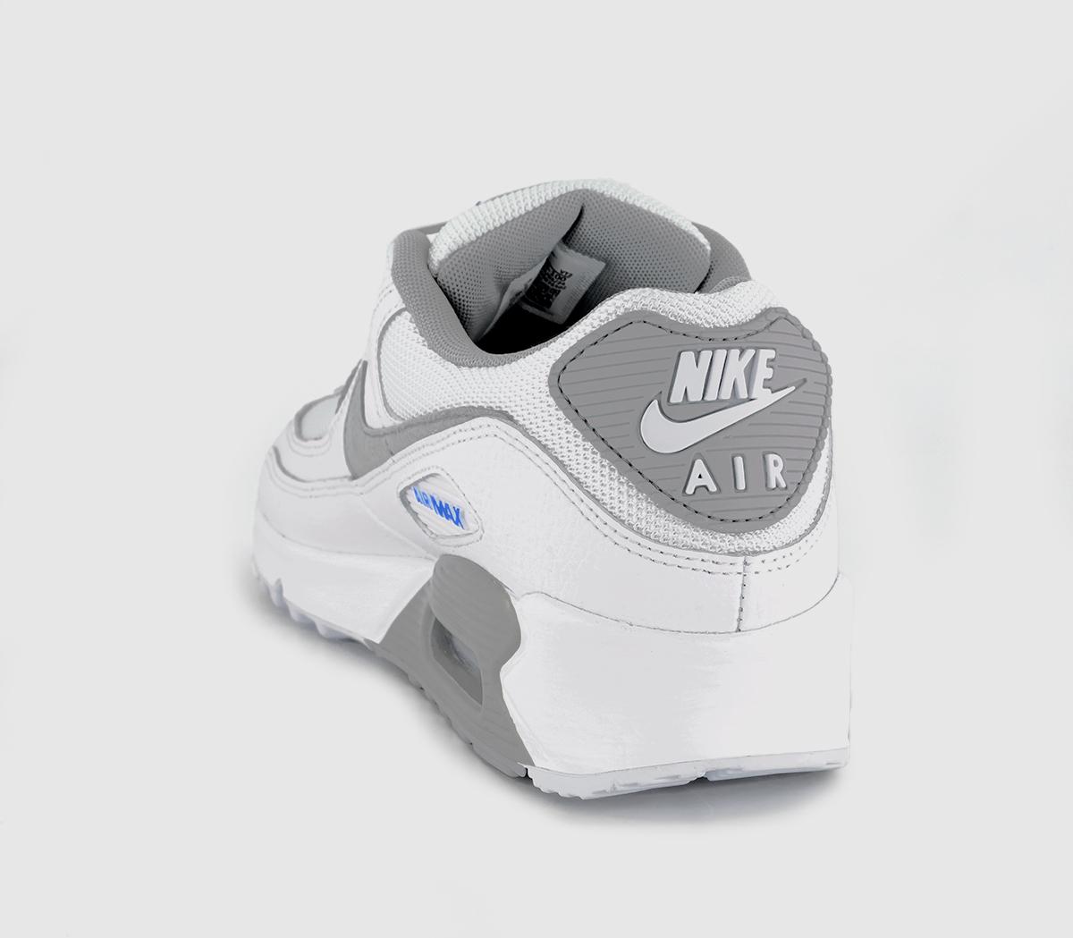 NikeAir Max 90 Trainers NikeAir Max 90 TrainersWhite Light Smoke Grey Racer Blue